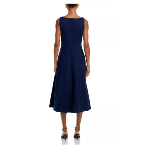 NWT Aqua Navy Blue Sleeveless Midi Fit & Flare Dress Size S - Picture 9 of 10